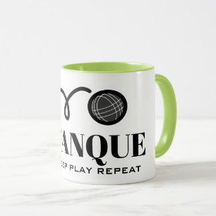 Taza Repito del sueño de la comida Pétanque divertido b