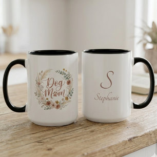 Taza Rescate de Mamá Perro Corona Bohemio Floral Huella