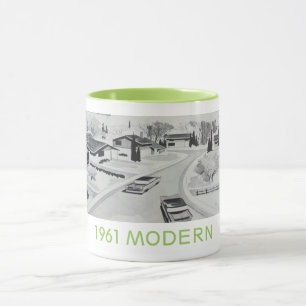 Taza residencial modernista 1961 auténticos