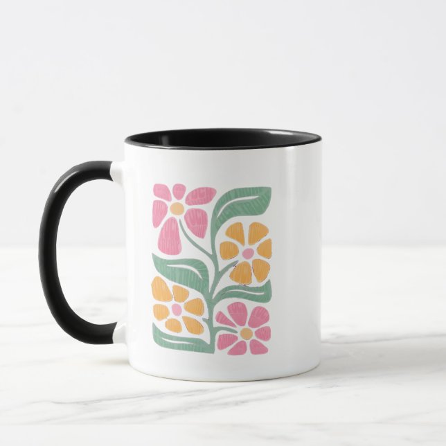 Taza RESISTIR la protesta política floral contra Trump (Izquierda)
