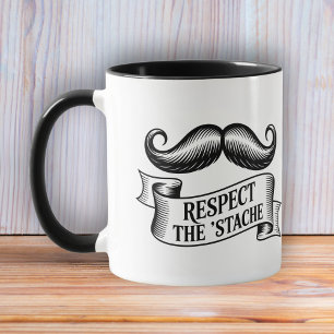 Taza Respeta el bigote divertido amante del bigote