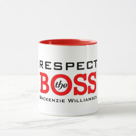 Taza Respetar al jefe con nombre