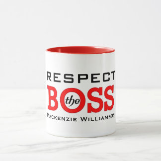 Taza Respetar al jefe con nombre