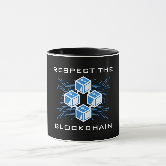 Taza Respetar El Texto Del Personalizado De Blockchain  (Centro)