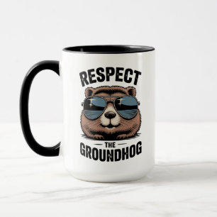 Taza Respetar la marmota Divertido Día de la Marmota