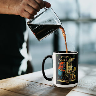 Taza Respeten a sus mayores Control de juegos retro div