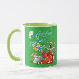 Taza resplandor del año nuevo tailandés en verde kelly