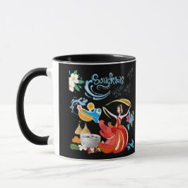 Taza resplandor del año nuevo tailandés negro