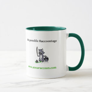 Taza responsable de Raccoontage del mapache de Ana