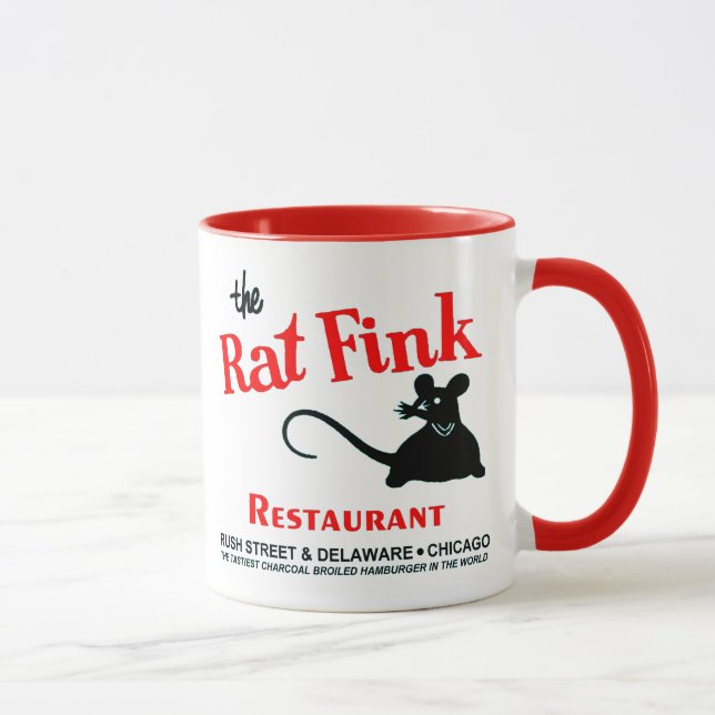 Taza Restaurante Rat Fink, Rush Street, Chicago, IL (Derecha)