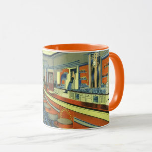 Taza Restaurante vintage, comedor retro al lado de la c