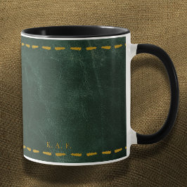 Taza Restorative Forest Green Stitched Leather-Look