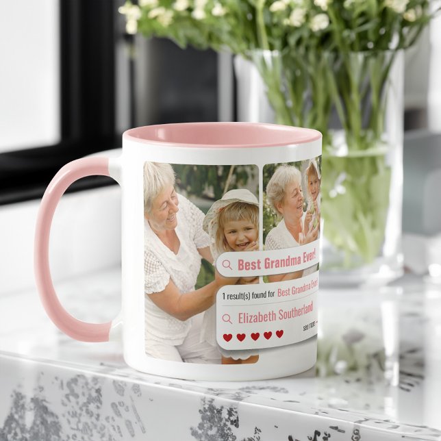 Taza Resultado del buscador de fotos de la mejor abuela (Funny Best Grandma Ever Photo Search Engine Result Mug)