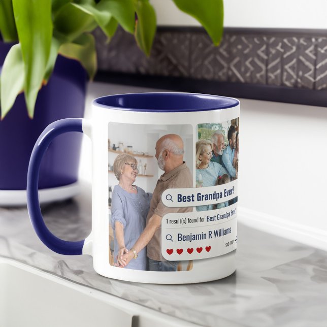 Taza Resultado del buscador de fotos del mejor abuelo d (Funny Best Grandpa Ever Photo Search Engine Result Mug)
