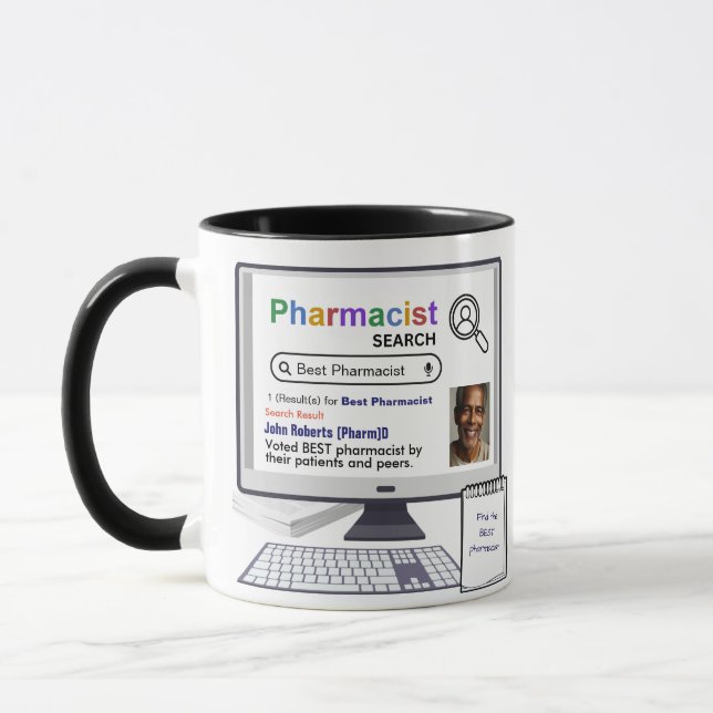 Taza Resultado divertido de la mejor búsqueda farmacéut (Izquierda)