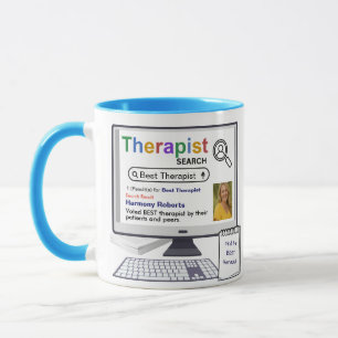 Taza Resultado divertido de la mejor búsqueda terapista