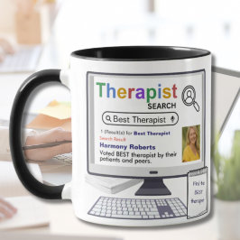Taza Resultado divertido de la mejor búsqueda terapista