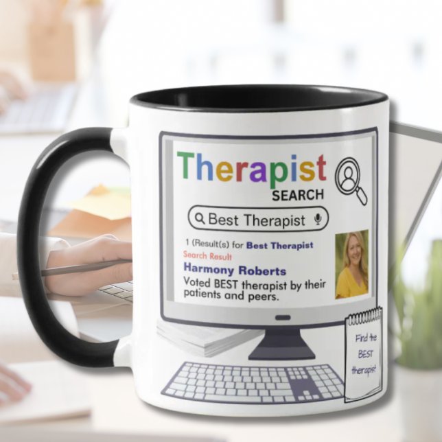 Taza Resultado divertido de la mejor búsqueda terapista (Subido por el creador)