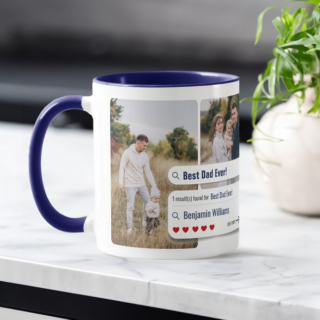 Taza Resultados del buscador de fotos del mejor papá de (Funny Best Dad Ever Photo Search Engine Results Mug)
