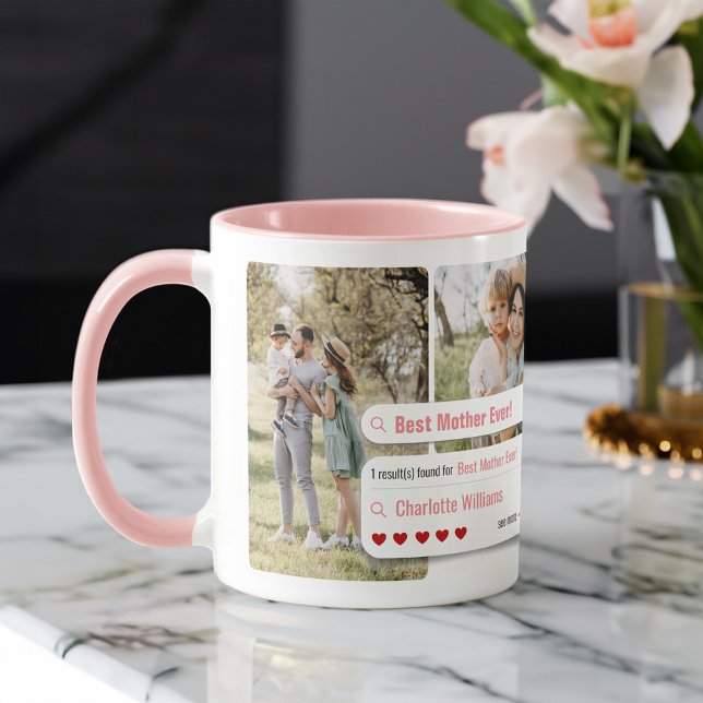 Taza Resultados del motor de búsqueda de fotos de la me (Funny Best Mother Ever Photo Search Engine Results Mug)