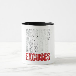 Taza Resultados No Excusas Diseño de Motivación de Fitn
