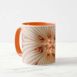 Taza Resumen Arte Fractal Peach Pastel Moderno