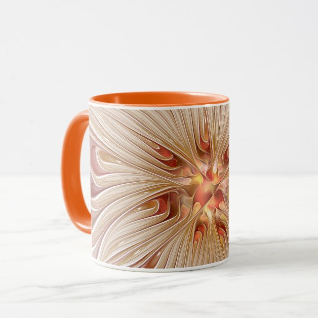 Taza Resumen Arte Fractal Peach Pastel Moderno (Anverso izquierdo)