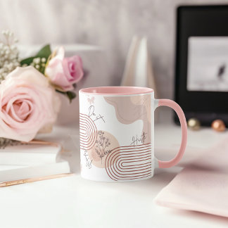 Taza Resumen de ambiciones florales y hongos