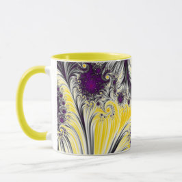 Taza Resumen de arte fractal amarillo