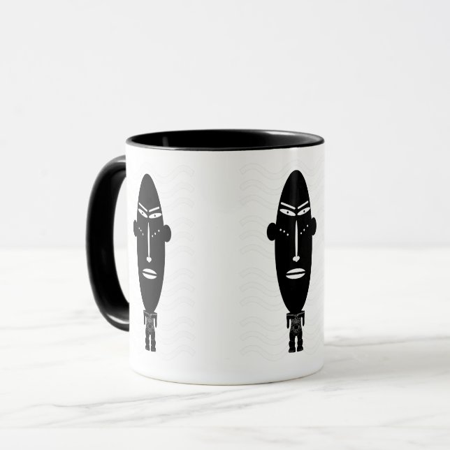 Taza Resumen de arte moderno blanco y negro (Anverso izquierdo)