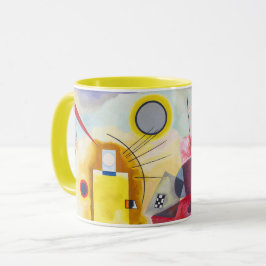 Taza Resumen de arte moderno Kandinsky azul rojo amaril