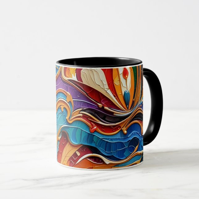 Taza Resumen de arte superficial 1211 - Café Mug (Anverso derecho)