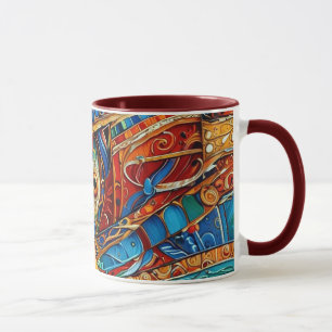 Taza Resumen de arte superficial 1214 - Café Mug