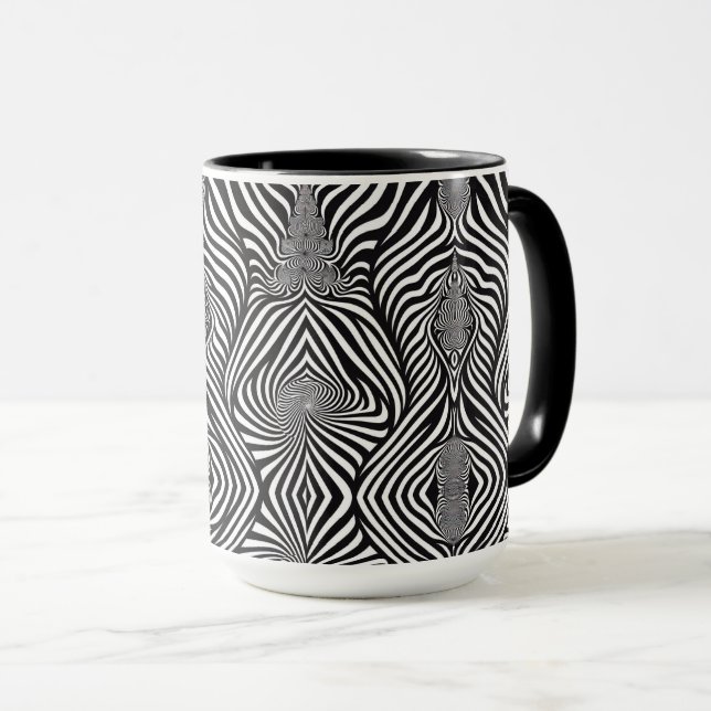 Taza Resumen de cebra B&W Sherpa Blanket (Anverso derecho)