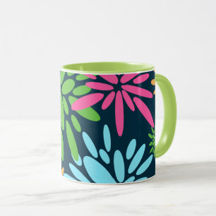 Taza Resumen de colores de las flores de fuegos artific