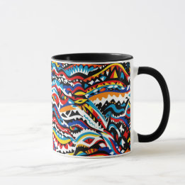 Taza Resumen de diseño de patrones geométricos 36 - Caf