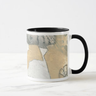 Taza Resumen de esbozo de floral con fondo tan simple