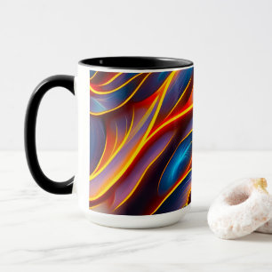 Taza Resumen de flamencos rojos Swirl Blue