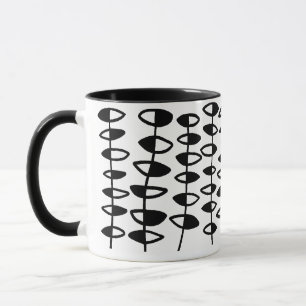 Taza Resumen de hojas alternativas - negro sobre blanco