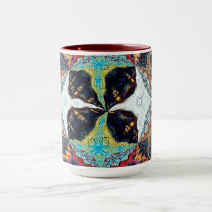 Taza Resumen de la barra negra de las flores