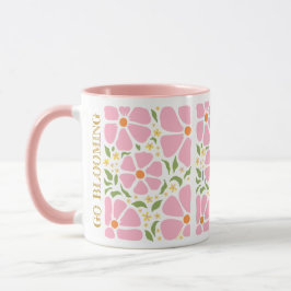 Taza Resumen de las flores rosadas juguetonas
