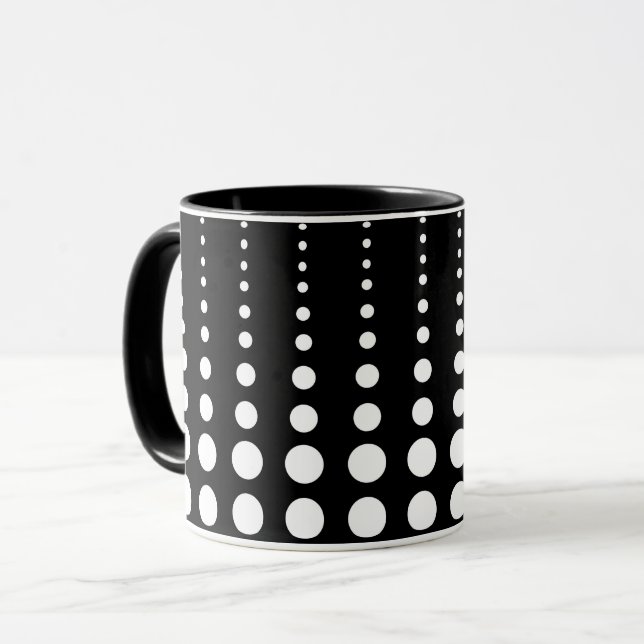 Taza Resumen de las líneas blancas modernas y elegantes (Anverso izquierdo)