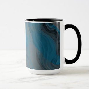 Taza Resumen de mármol azul y gris