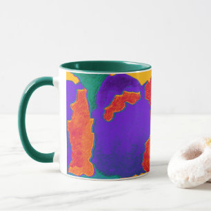 Taza Resumen de mosaico de arte colorido de Beth Staffo