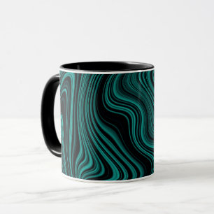 Taza Resumen de ondas negras y esmeraldas