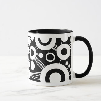 Taza Resumen del árbol de la vida - blanco y negro