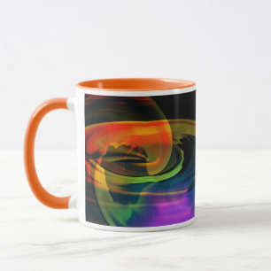 Taza Resumen del arcoiris del paisaje de Alien