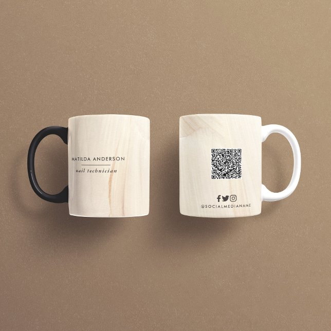 Taza Resumen del código QR neutro elegante y natural (Subido por el creador)