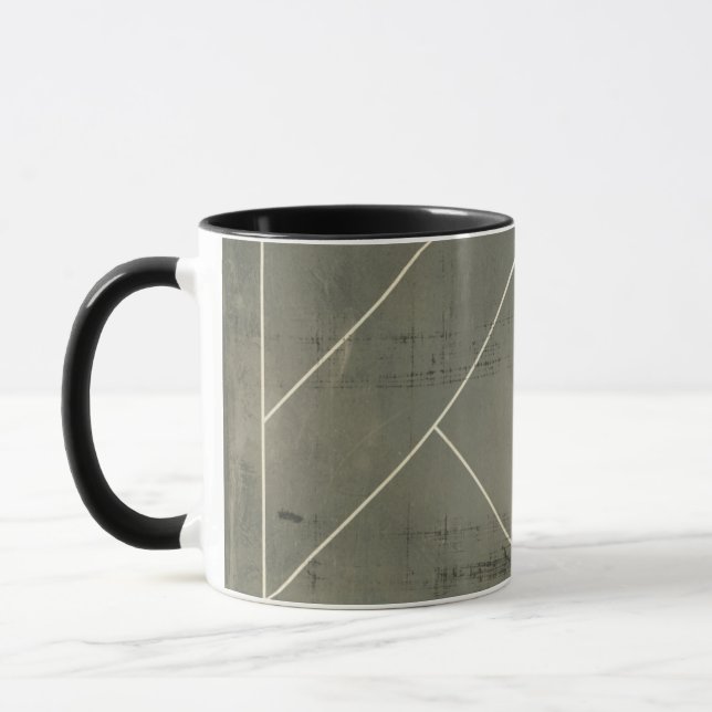 Taza Resumen del diseño azul con formas geométricas (Izquierda)