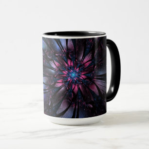 Taza Resumen del diseño de flor fractal.